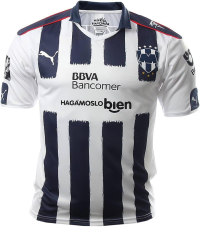PUMA Monterrey Men's Home Jersey (US, Alpha, Small, Regular, Regular) White, Navy