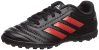 adidas Unisex-Kid's Copa 19.4 Turf Soccer Shoe, Black/hi-res red/Silver Metallic, 2.5 M US Little Kid