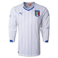 PUMA Men's FIGC Italia Away L/S Shirt Replica, White 2XL