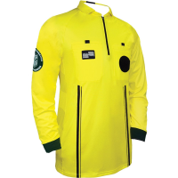 New USSF Pro Men's Soccer Referee Yellow Long Sleeve Shirt (X-Large Yellow)