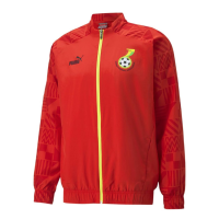 PUMA Ghana Pre-Match Men's Full-Zip Jacket WC 2022 (US, Alpha, Large, Regular, Regular, Red)