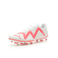 PUMA Mens Future Play Firm, Artificial Ground Soccer Cleats, PUMA Mens White-Fire Orchid, 8