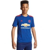 adidas Boys' Soccer Manchester United Youth Jersey, Collegiate Royal/Red, X-Large