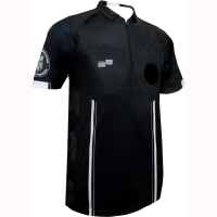 New USSF Men's Pro Soccer Referee Jersey Black SS Shirt (Black Large)