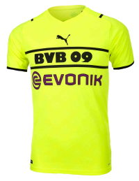 PUMA Men's Borussia Dortmund Cup Soccer Jersey 2021-22 (XX-Large) Safety Yellow, Black