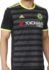 International Soccer Chelsea Men's Jersey, Medium, Black/Yellow/Granite