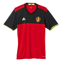 Adidas Men's Belgium Home Soccer Jersey Climacool 2016 (X-Small) Red, Black