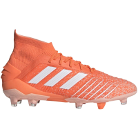adidas Predator 19.1 FG Cleat - Unisex Soccer Hi/Res Coral/White/Pink
