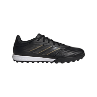 adidas Unisex Copa Pure II League Turf Sneaker, Black/Carbon/Gold Metallic, 8.5 US Men