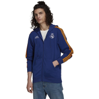 adidas Men's 2021-22 Real Madrid 3 Stripes Full Zip Hoodie (Victory Blue, X-Large)