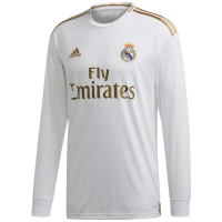adidas Men's Real Madrid Home Long Sleeve Jersey 2019-20 (White/Gold) (2XL)