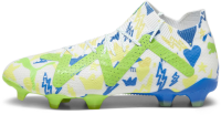 Puma - Mens Future Ultimate NJR Fg/Ag Shoes, Color Puma White/Racing Blue/Lemon Meringue/para, Size: 12 M US
