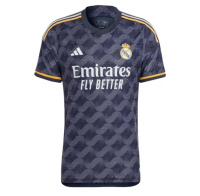 Real Madrid 23/24 Away Authentic Jersey (US, Alpha, XX-Large, Regular, Regular, Legend Ink/Black)