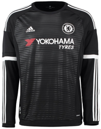 adidas Mens Chelsea Long Sleeve Third Soccer Jersey 2015/16 (Black) XX-Large