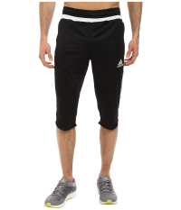 adidas Performance Men's Tiro 15 Three-Quarter Pants, Black/White/Black, Small