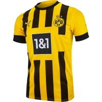 PUMA Borussia Dortmund Youth Home Jersey 22/23 (as1, Alpha, s, Regular, Small) Black, Yellow
