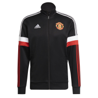 adidas Men's 2021-22 Manchester United 3 Stripes Track Top (Black, Small)