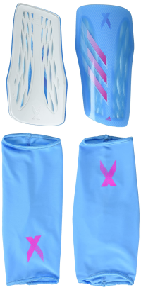 adidas Unisex-Adult X Shin Guard League Sky Rush/White/Team Shock Pink/Silver Metallic X-Small