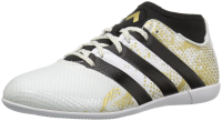 adidas Performance Kids' Ace 16.3 Primemesh Indoor Soccer Shoe (Little Kid/Big Kid), White/Black/Metallic Gold, 12.5 M US Little Kid