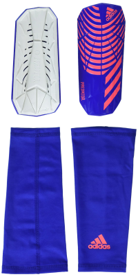 adidas Unisex-Adult League Predator Shin Guards, Hi-Res Blue/Turbo/White, X-Small