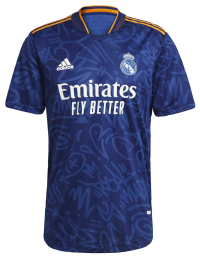 adidas Men's Soccer Real Madrid 21/22 Authentic Away Jersey (X-Large) Victory Blue