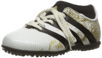adidas Performance Kids' Ace 16.3 Primemesh Turf Soccer Cleats, White/Black/Metallic Gold, 1 M US Little Kid