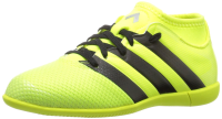 adidas Performance Kids' Ace 16.3 Primemesh Indoor Soccer Cleats, Solar Yellow/Black/Metallic Silver, 11 M US Little Kid