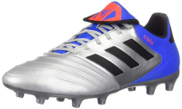 adidas Men's Copa 18.3 FG Soccer Shoe, Silver Metallic/Black/Football Blue, 10 M US