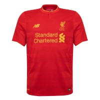 New Balance Mens Liverpool Home Soccer Jersey 2016/17 (Red) (Red, Gold, X-Large)