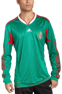 adidas Mexico Long Sleeve Home Jersey- 2010 World Cup (2XL) Green