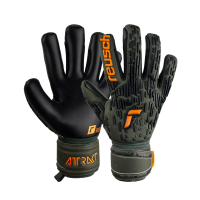 Reusch Attrakt Freegel Silver Goalkeeper Gloves, Desert Green/Shocking Orange/Black, Size 8