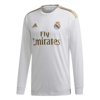 Men's Real Madrid Home Long Sleeve Jersey 2019-20 (White/Gold) (3XL)