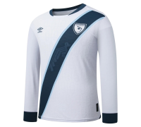 Umbro Guatemala Home Men's L/S Soccer Jersey 25/26 (US, Alpha, Small, Regular, Regular, White & Blue)