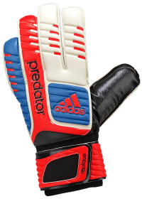 adidas Predator FingerSave Junior Goalie Glove (White/Bright Blue/Infrared, 8)