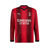 PUMA Men's AC Milan Home L/S Jersey 23/24 (as1, Alpha, x_l, Regular, Regular) Red/Black