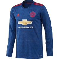 adidas Manchester United Long Sleeve Away Soccer Stadium Jersey 2016-17 (XS)