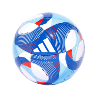 adidas Unisex-Adult Olympics League Soccer Ball, White/Solar Red/Clear Sky/Team Royal Blue, 5