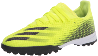 adidas X GHOSTED.3 Soccer Shoe, Solar Yellow/Black/Team Royal Blue (Turf), 3.5 US Unisex Little Kid