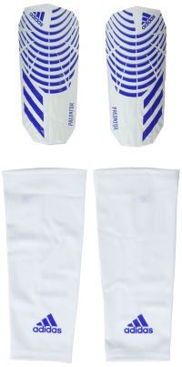 adidas Unisex-Adult League Predator Shin Guards, White/Blue/White, X-Small