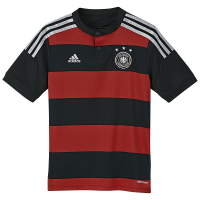 adidas Kids Germany Away Jersey (LIttle Kids/Big Kids) Black/Victory Red/Matte Silver SM (8 Big Kids)