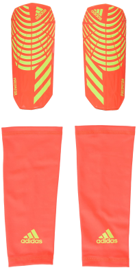 Unisex-Adult League Predator Shin Guard Solar Red/Team Solar Green/Team Solar Green Medium