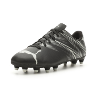PUMA Kids Attacanto Firm, Artificial Ground Soccer Cleats Sneaker, Black-Silver Mist, 10 US Unisex Toddler