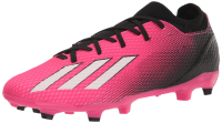 adidas Unisex X SPEEDPORTAL.3 Firm Ground Soccer Shoe, Team Shock Pink/Zero Metallic/Black, 10 US Men