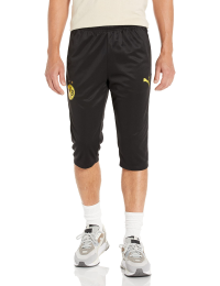 PUMA Men's Standard Borussia Dortmund Training 3/4 Pants, Black-Cyber Yellow, X-Large