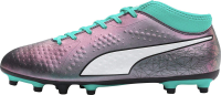 PUMA Mens SYN Firm, Artificial Ground Soccer Cleat, Color Shift-Biscay Green-PUMA Mens White-PUMA Mens Black, 10.5