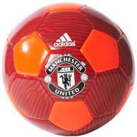adidas Performance MUFC Soccer Ball, 5, Solar Red/Scarlet/Black/White