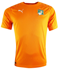 PUMA Men's Ivory Coast Home Replica Soccer Jersey, Flame Orange
