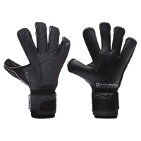 Elite Sport Black Goalkeeper Gloves, Removable Finger Spines, Pro-Level Goalkeeper Gloves for Superior Grip and Control (Black Solo, 4mm Control MB Latex)