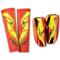 adidas F50 Pro Lite Shin Guard (High Energy Orange, Electricity Yellow, Black, Size Large)