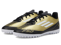 adidas F50 Club Messi Turf Sneaker, Gold Metallic/White/Black, 10.5 US Unisex Little Kid